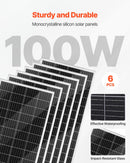 VEVOR 24 V 1000 W saules un vēja enerģijas komplekts ar 6 × 100 W monokristāliskiem paneļiem, 400 W turbīnu ar kontrolieri, 25,6 V 100 Ah LiFePO₄ akumulatoru un 24 V 3000 W hibrīdo invertoru mājām, laivām, namiņiem, saimniecībām