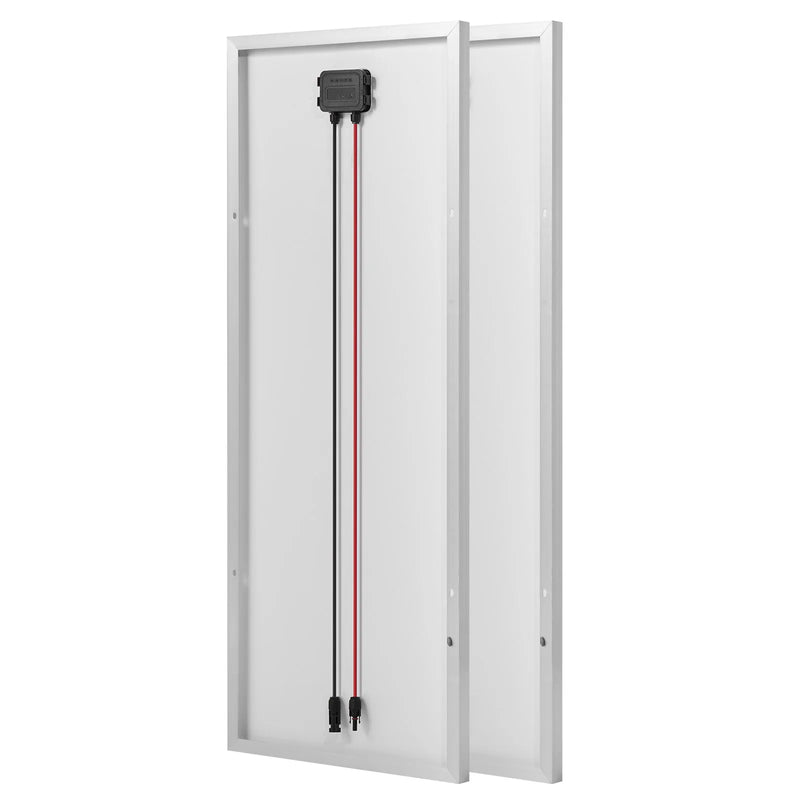 VEVOR 200 W 12 V pilns saules enerģijas komplekts ar 2 × 100 W monokristāliskiem paneļiem, 12,8 V 50 Ah LiFePO₄ akumulatoru, 40 A uzlādes kontrolieri un 800 W strāvas pārveidotāju, paredzēts kemperiem, mājām, kempingam, laivām un autonomām sistēmām