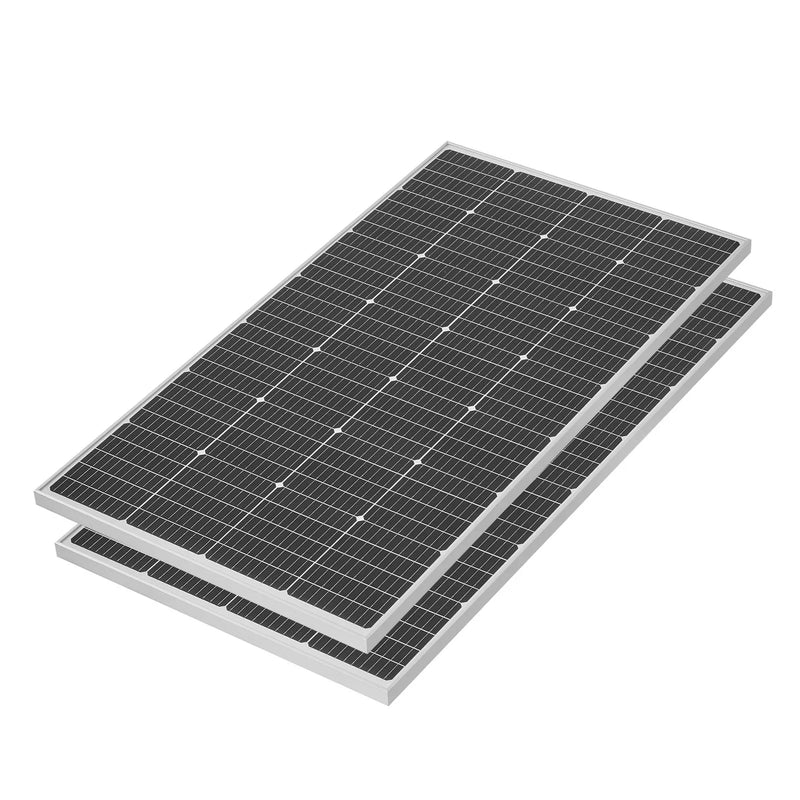VEVOR 400 W pilns saules enerģijas komplekts ar 2 × 200 W monokristāliskajiem paneļiem, 12,8 V 100 Ah LiFePO₄ akumulatoru, 40 A MPPT uzlādes kontrolieri un 1000 W invertoru mājai, kemperiem, laivām un autonomām sistēmām