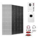 VEVOR 2400 W 48 V pilns saules enerģijas komplekts, 12 × 200 W monokristāliskie saules paneļi, 51,2 V 100 Ah LiFePO₄ akumulators, 48 V 5000 W hibrīdinvertors autonomām sistēmām lielai mājai, šķūnim vai saimniecībai