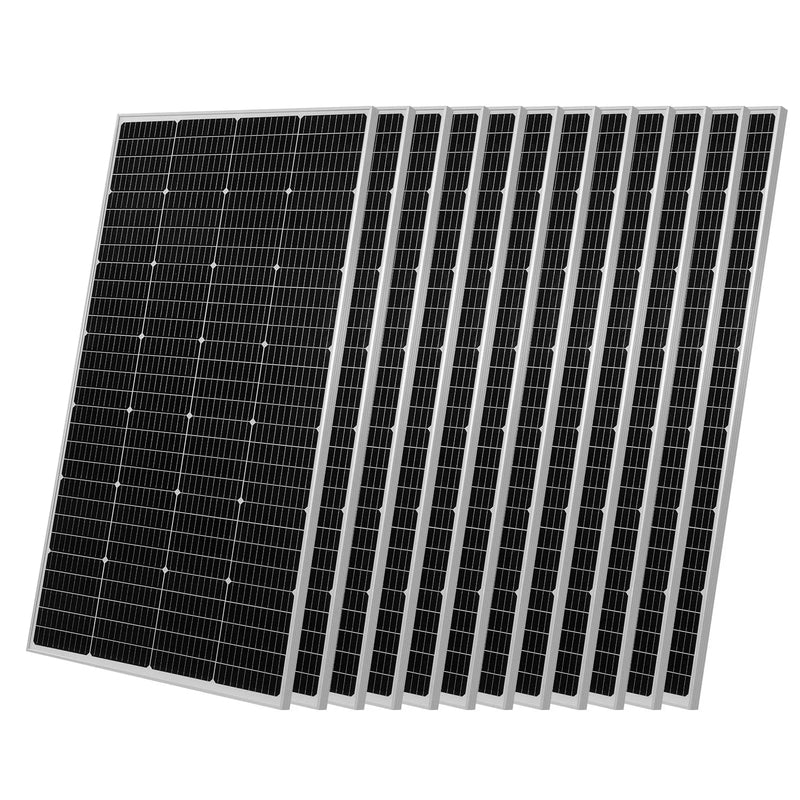 VEVOR 2400 W 48 V pilns saules enerģijas komplekts, 12 × 200 W monokristāliskie saules paneļi, 51,2 V 100 Ah LiFePO₄ akumulators, 48 V 5000 W hibrīdinvertors autonomām sistēmām lielai mājai, šķūnim vai saimniecībai