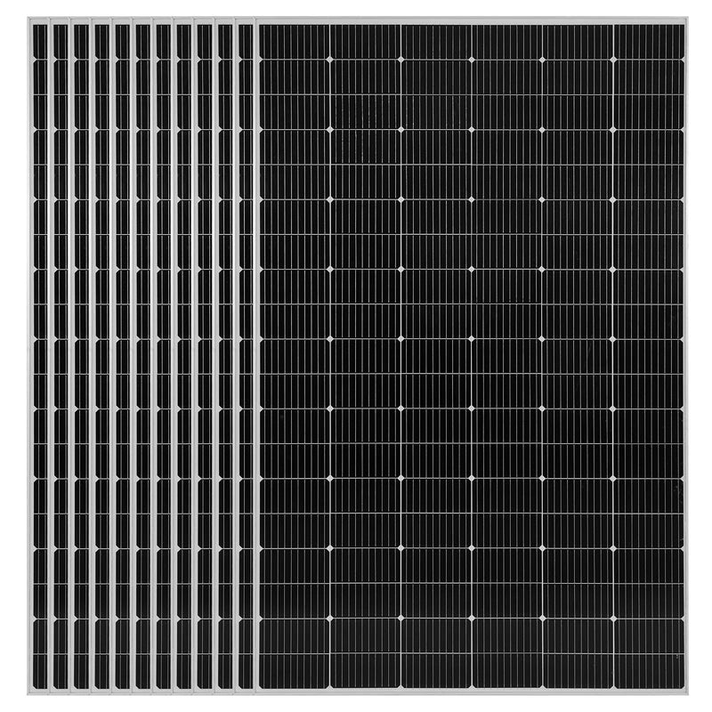VEVOR 4800 W 48 V pilns saules enerģijas komplekts, 12 × 400 W monokristāliskie saules paneļi, 51,2 V 300 Ah LiFePO₄ akumulators, 2 × 5000 W hibrīdinvertori autonomām sistēmām lielai mājai, šķūnim vai saimniecībai