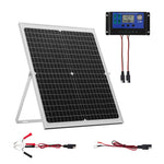VEVOR 30 W 12 V saules paneļa akumulatora lādētājs, uzturošās uzlādes saules lādētājs ar viedo MPPT kontrolieri un regulējamu montāžas kronšteinu, IP67 ūdensizturīgs, paredzēts automašīnām, laivām, kemperiem, motocikliem un piekabēm