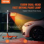 VEVOR 1500 W augstas jaudas infrasarkanā krāsas žāvēšanas lampa automašīnas korpusa apkurei