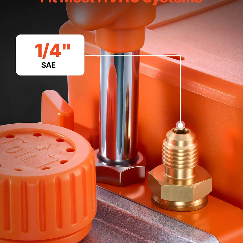 VEVOR vienpakāpes HVAC vakuuma sūknis ar manometru komplektu 127 l/min, rotācijas lāpstiņu konstrukcija, piemērots R134a, R22, R410A, R1234YF un R32, ar pārnēsāšanas somu automobiļu gaisa kondicionēšanai