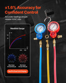 VEVOR vienpakāpes HVAC vakuuma sūknis ar manometru komplektu 127 l/min, rotācijas lāpstiņu konstrukcija, piemērots R134a, R22, R410A, R1234YF un R32, ar pārnēsāšanas somu automobiļu gaisa kondicionēšanai