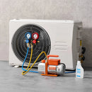 VEVOR vienpakāpes HVAC vakuuma sūknis ar manometru komplektu 127 l/min, rotācijas lāpstiņu konstrukcija, piemērots R134a, R22, R410A, R1234YF un R32, ar pārnēsāšanas somu automobiļu gaisa kondicionēšanai