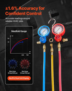 VEVOR gaisa kondicionēšanas vakuumsūkņa un manometru komplekts 99 l/min, vienpakāpes rotācijas lāpstiņu HVAC vakuumsūknis automobiļu un HVAC sistēmām R134a, R22, R410a, R1234YF un R32, ar pārnēsāšanas somu