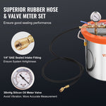 VEVOR vakuuma kamera 18,9 l ar vienpakāpes vakuuma sūkni 99 l/min, rūdīta stikla vāks, ar 250 ml eļļas pudeli, paredzēta koksnes stabilizēšanai, silikonu un epoksīdu degazācijai