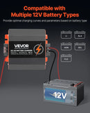 VEVOR 12 V 30 A DC–DC akumulatora lādētājs 375 W, borta lādētājs svina-skābes, litija, AGM, GEL un šķidrā elektrolīta akumulatoriem, viedā daudzpakāpju uzlāde, paredzēts kemperiem, komerctransportam, laivām un jahtām