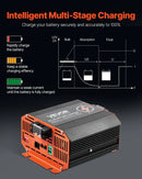VEVOR 12 V 20 A DC–DC akumulatora lādētājs 250 W, borta lādētājs svina-skābes, litija, AGM, GEL un šķidrā elektrolīta akumulatoriem, viedā daudzpakāpju uzlāde, paredzēts kemperiem, komerctransportam, laivām un jahtām