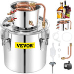 50L stainless steel still with condenser, copper tube and built-in thermometer, for home use