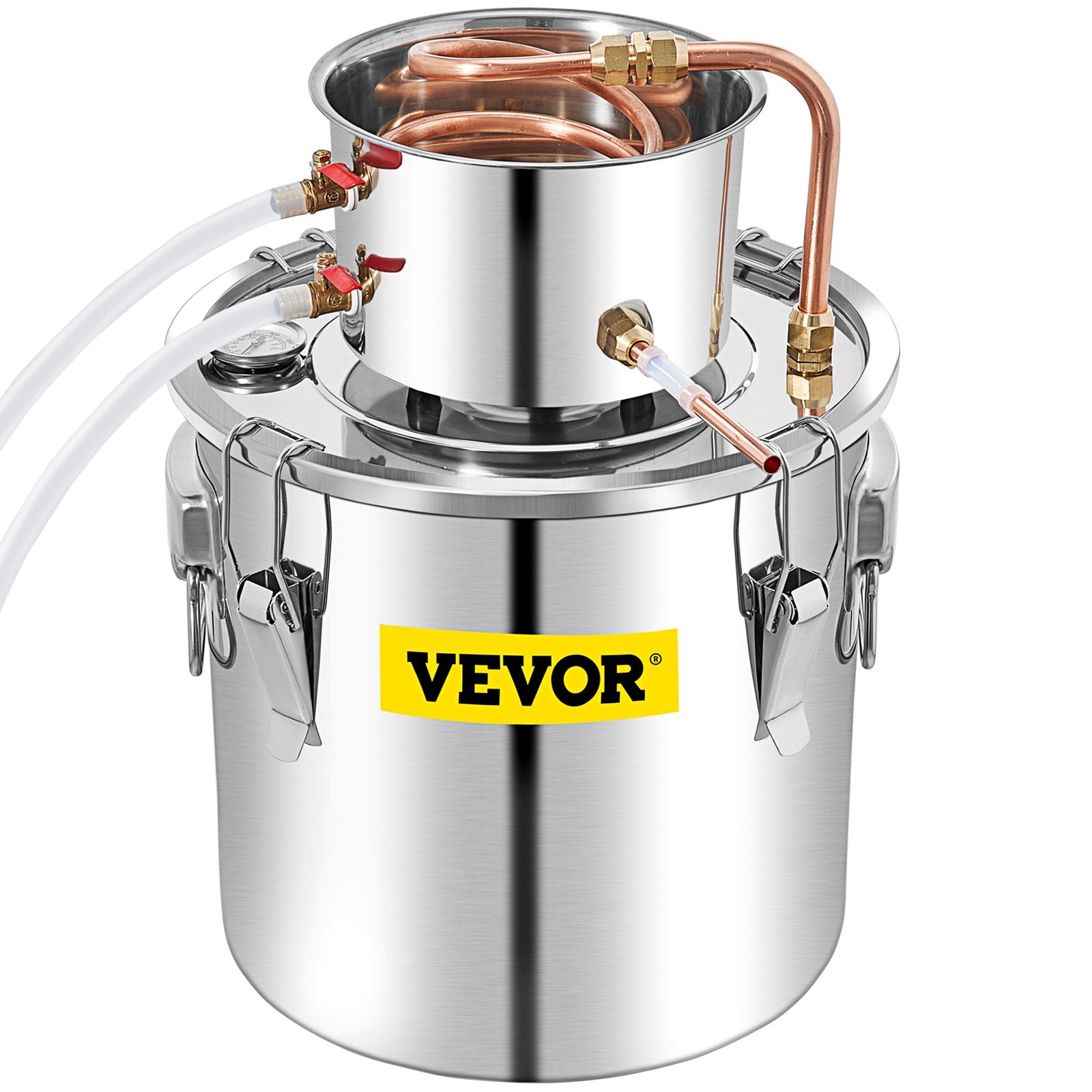 50L stainless steel still with condenser, copper tube and built-in thermometer, for home use