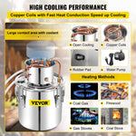 50L stainless steel still with condenser, copper tube and built-in thermometer, for home use