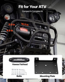 VEVOR elektriskā vinča ATV/UTV 2721 kg ar Φ6 mm x 15 m sintētisko trosi, bezvadu un vadu tālvadības pulti, IP55 ūdensizturība, ar troses vadotni un montāžas plāksni bezceļu vilkšanai