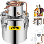11.4L distillation apparatus with built-in thermometer on lid and water circulation pump, suitable for alcohol distillation, essential oil extraction and water purification