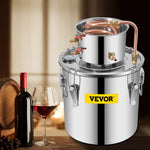 11.4L distillation apparatus with built-in thermometer on lid and water circulation pump, suitable for alcohol distillation, essential oil extraction and water purification