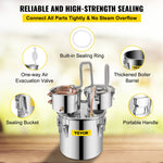 12L stainless steel still, copper distillation pipe with circulation pump, home brewing kit with built-in thermometer
