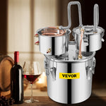 12L stainless steel still, copper distillation pipe with circulation pump, home brewing kit with built-in thermometer