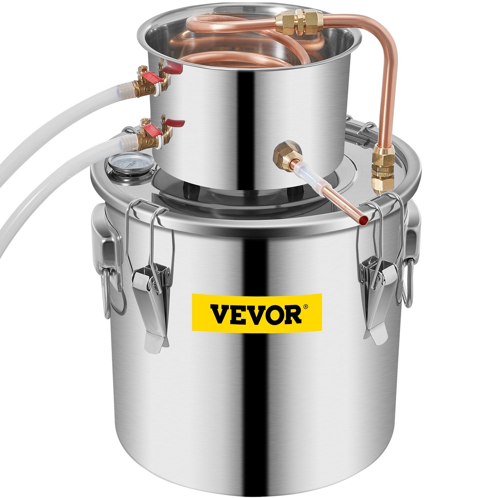 12L stainless steel water distiller with copper pipe - home brewing kit with built-in thermometer