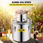 12L stainless steel water distiller with copper pipe - home brewing kit with built-in thermometer