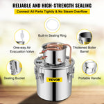 12L stainless steel water distiller with copper pipe - home brewing kit with built-in thermometer