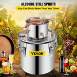19L distillation apparatus with built-in thermometer on lid and water circulation pump, suitable for alcohol distillation, essential oil extraction and water purification