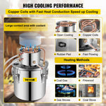 19L distillation apparatus with built-in thermometer on lid and water circulation pump, suitable for alcohol distillation, essential oil extraction and water purification