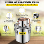 19L distillation apparatus with built-in thermometer on lid and water circulation pump, suitable for alcohol distillation, essential oil extraction and water purification