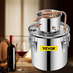 19L distillation apparatus with built-in thermometer on lid and water circulation pump, suitable for alcohol distillation, essential oil extraction and water purification