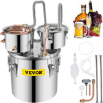 19L distillation apparatus, copper tube, with built-in thermometer, suitable for the production of alcohol, essential oils, hydrosols and distilled water