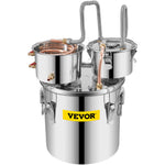 19L distillation apparatus, copper tube, with built-in thermometer, suitable for the production of alcohol, essential oils, hydrosols and distilled water