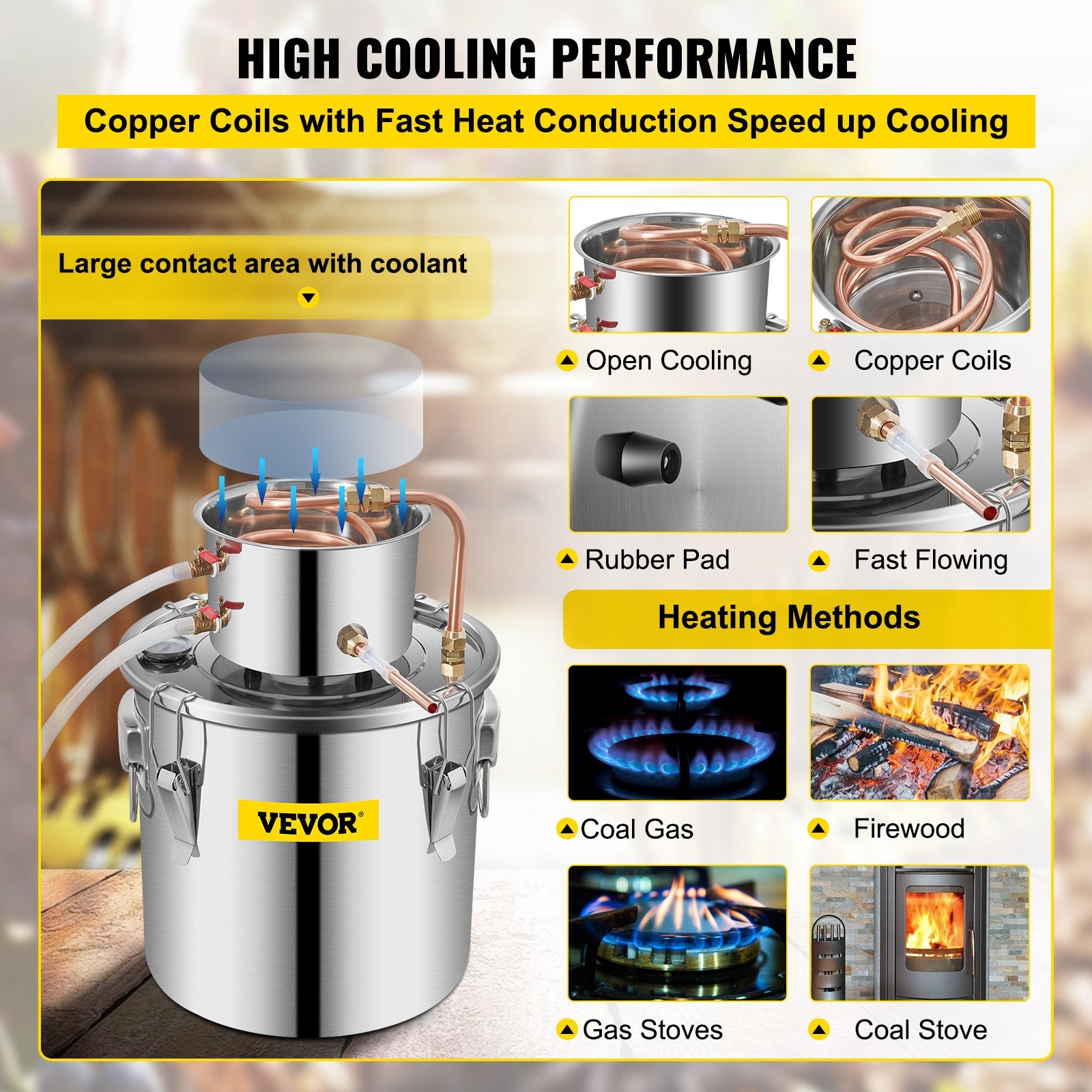 30L stainless steel distillation kit for distillation of alcohol, essential oils, with water pump