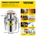 30L stainless steel distillation kit for distillation of alcohol, essential oils, with water pump