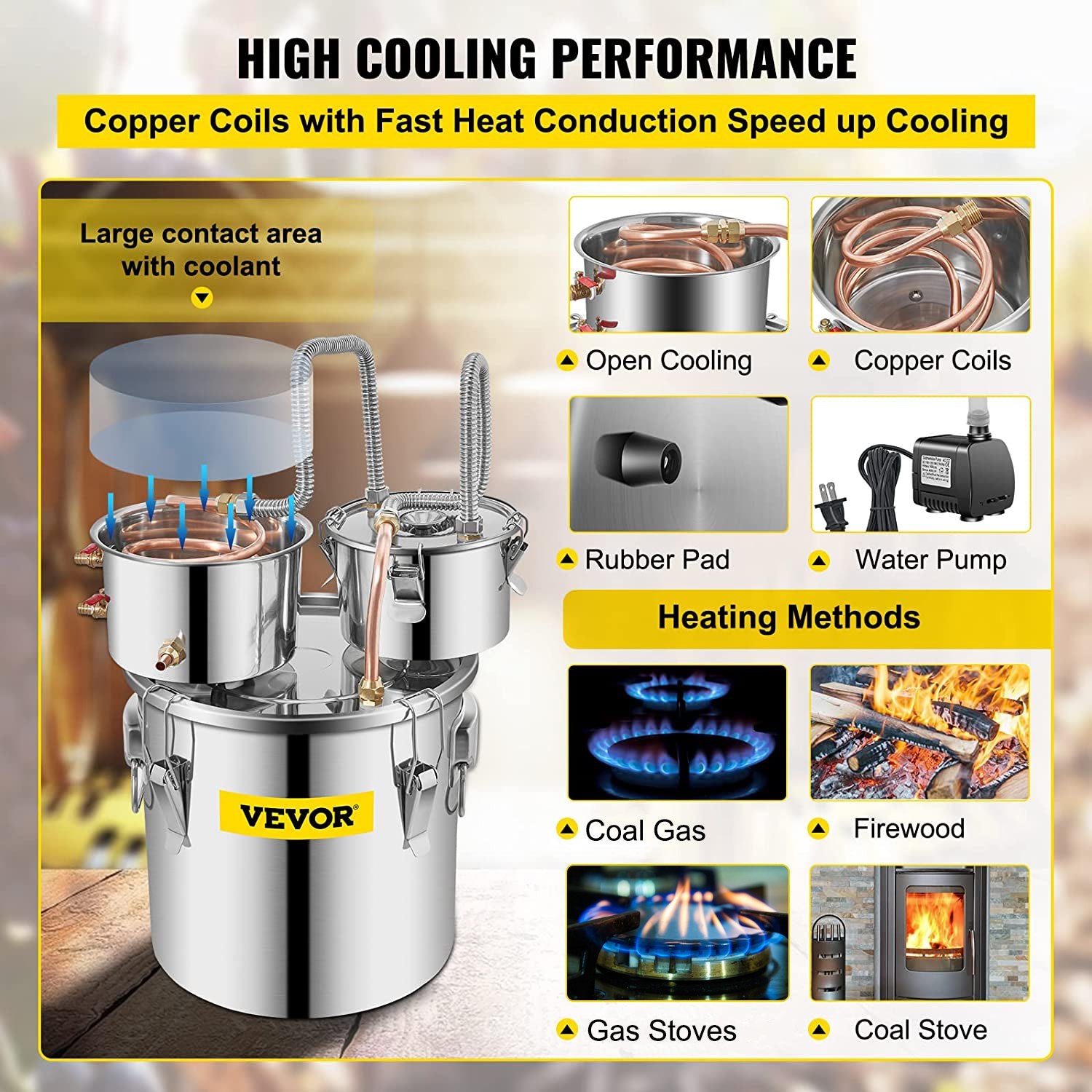 30L stainless steel still, for home use, double boiler