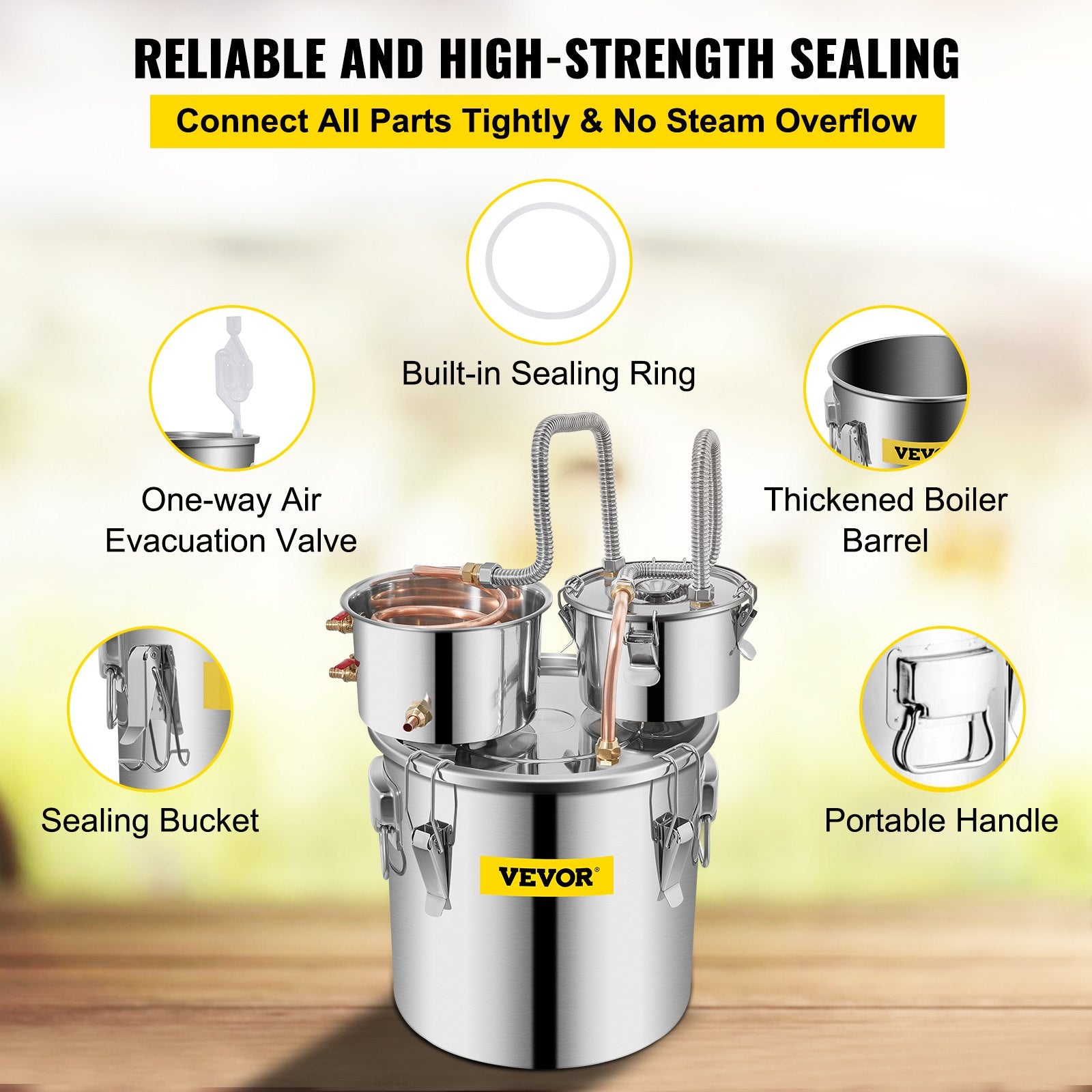30L stainless steel still, for home use, double boiler