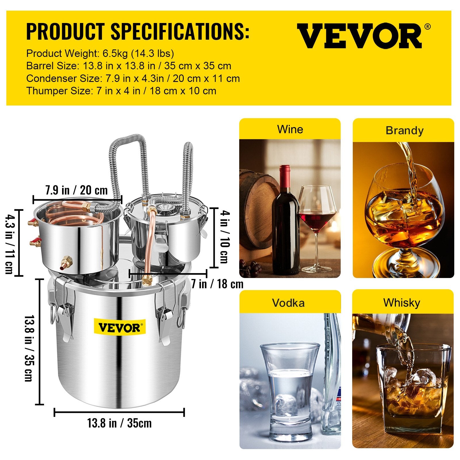 30L stainless steel still, for home use, double boiler