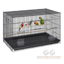 VEVOR 76 cm Putnu būris, metāla lielais parakeetu būris kokateiliem, maziem papagaiļiem, budžijiem, mīlestības putniem un kanārijputniem, mājdzīvnieku putnu būris ar ritenīšu stendu un paliktni