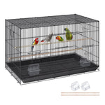 VEVOR 76 cm Putnu būris, metāla lielais parakeetu būris kokateiliem, maziem papagaiļiem, budžijiem, mīlestības putniem un kanārijputniem, mājdzīvnieku putnu būris ar ritenīšu stendu un paliktni