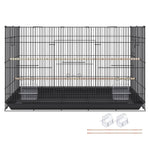 VEVOR 76 cm Putnu būris, metāla lielais parakeetu būris kokateiliem, maziem papagaiļiem, budžijiem, mīlestības putniem un kanārijputniem, mājdzīvnieku putnu būris ar ritenīšu stendu un paliktni