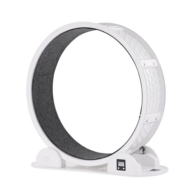 Kaķu treniņrats ar pedometru, 103,6 cm, ar bremzi un paklājētu skrejceļu, kluss skrejritenis telpām kaķiem līdz 13,6 kg, balts