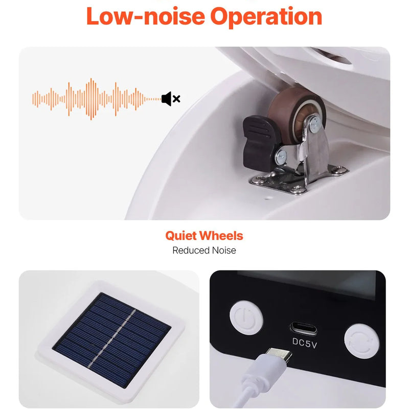 Kaķu treniņrats ar pedometru, 103,6 cm, ar bremzi un paklājētu skrejceļu, kluss skrejritenis telpām kaķiem līdz 13,6 kg, balts