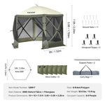 VEVOR 3.05 x 3.05 x 2.29 m nojume – 6-stūru Pop-Up, saules aizsardzība un ūdensnecaurlaidīga, aizsargkrāsas