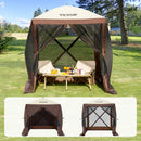 VEVOR 1.83 x 1.83 x 2.1 m awning - 4-post Pop-Up, sun protection and waterproof, brown