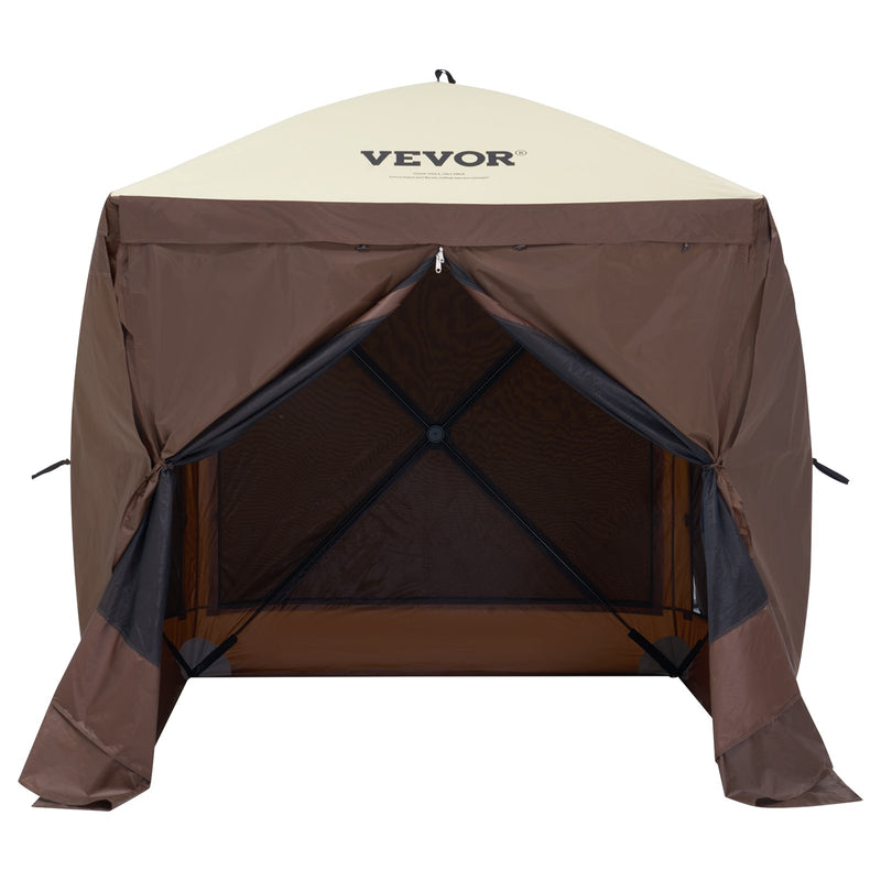 VEVOR 1.83 x 1.83 x 2.1 m awning - 4-post Pop-Up, sun protection and waterproof, brown
