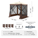VEVOR 1.83 x 1.83 x 2.1 m awning - 4-post Pop-Up, sun protection and waterproof, brown