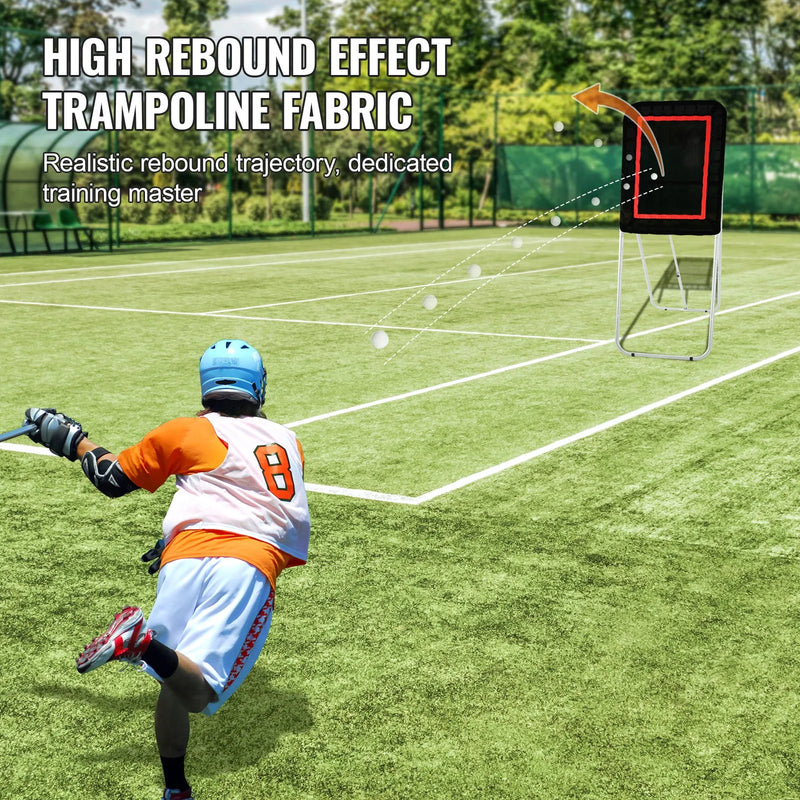 VEVOR Salokāms lakrosa atsitiena tīkls pagalmam, 914,4 × 1219,2 mm volejbola atsitiena tīkls, Pitchback beisbola un softbola atgriešanas treniņu siets, regulējama leņķa metienu treniņu siena, melns