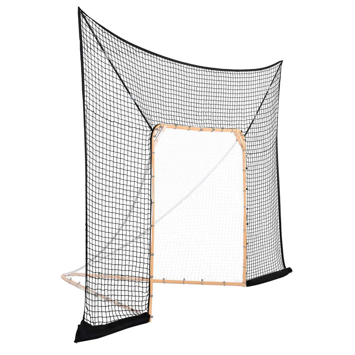 VEVOR Hokeja un lakrosa aizsargtīkls aiz vārtiem, 3657,6 × 2743,2 mm lakrosa tīkls ar paplašinātu pārklājumu, ātra un vienkārša uzstādīšana ar pilnu piederumu komplektu, pagalma lakrosa aprīkojums jauniešiem un pieaugušajiem (TIKAI TĪKLS)
