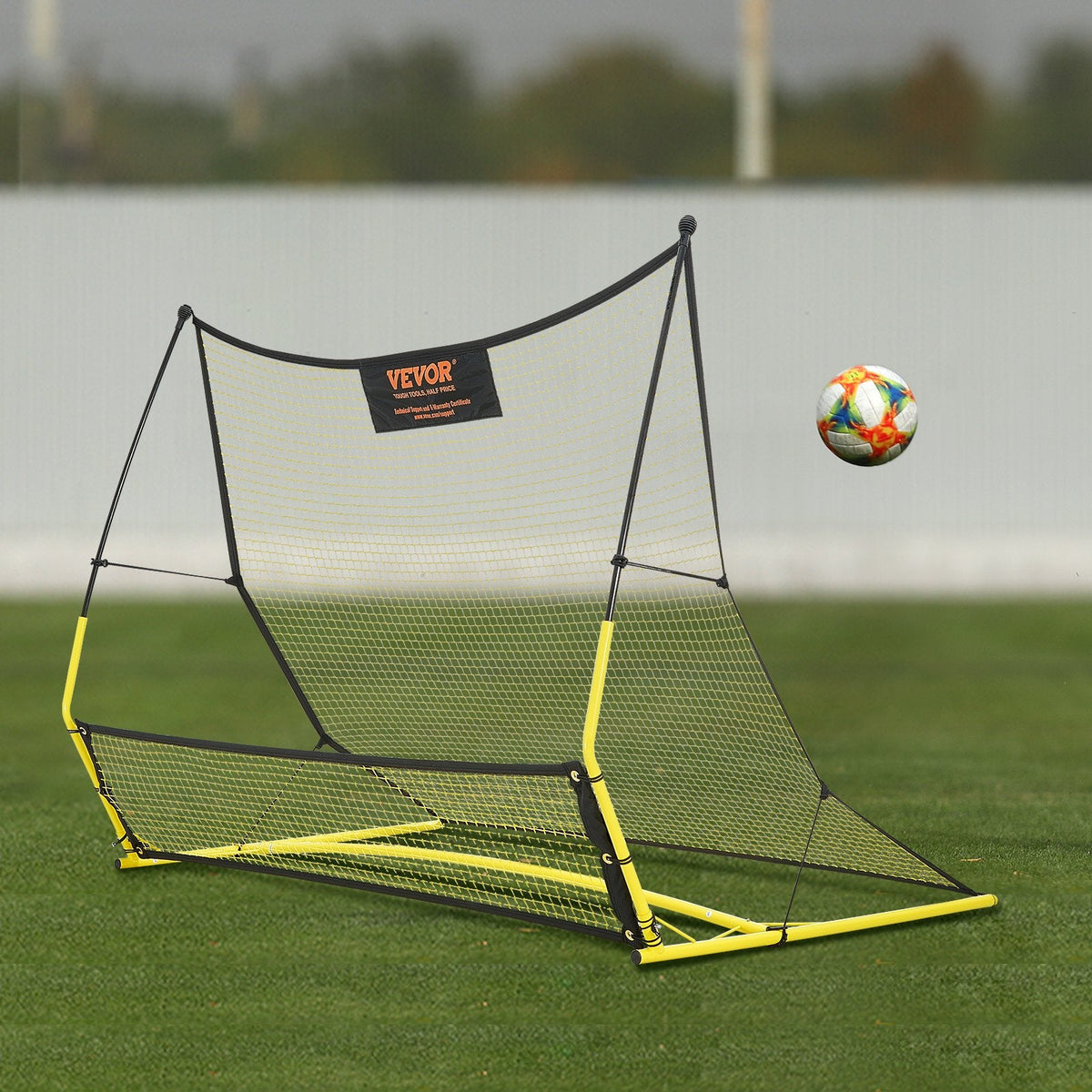 VEVOR 2-in-1 Pārnēsājamais futbola bumbas atgriezējs tīkls, 183 x 130 cm