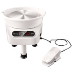 VEVOR 450W Keramikas Virpa – 28 cm Podniecības Ritenis ar Pieskārienjūtīgu Ekrānu un Kāju Pedāli, 450 W, 3 Kājām, Balta